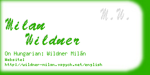 milan wildner business card